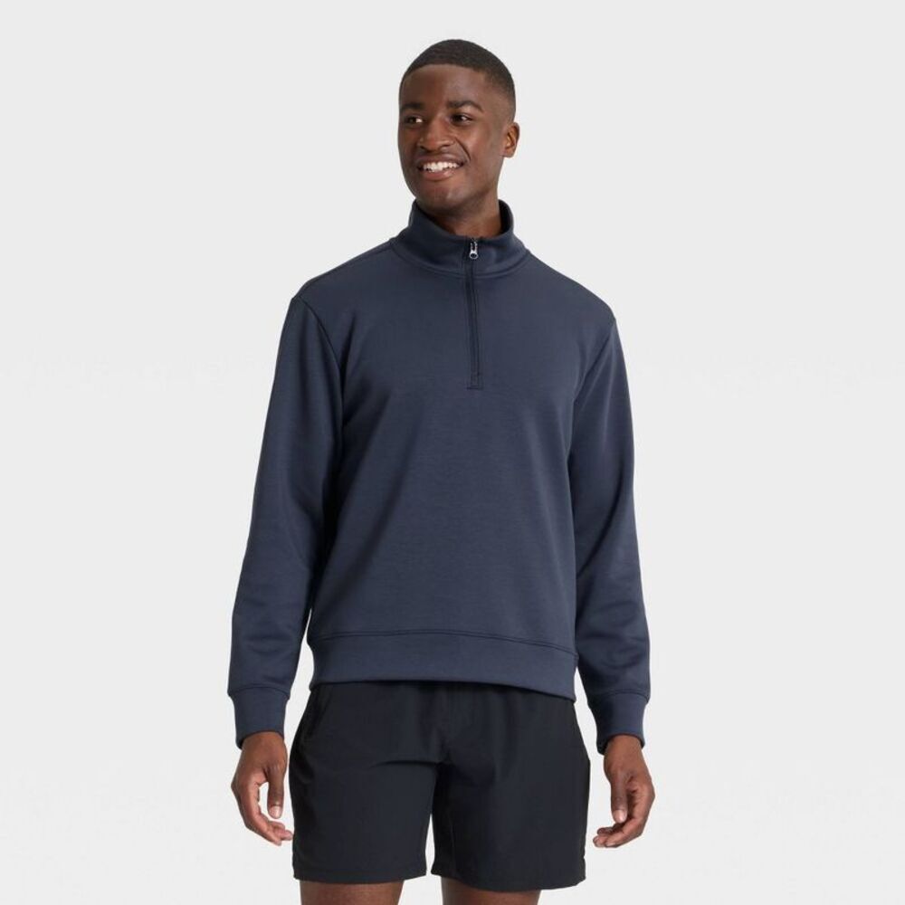 Men's Sleek Spacer Half Zip Sweatshirt - All In Motion Dark Blue S